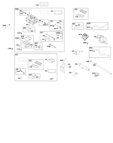 Carburetor And Fuel Supply Group Diagram and Parts List for 613477-4209-J1 400000 - 699999 Briggs and Stratton Engine